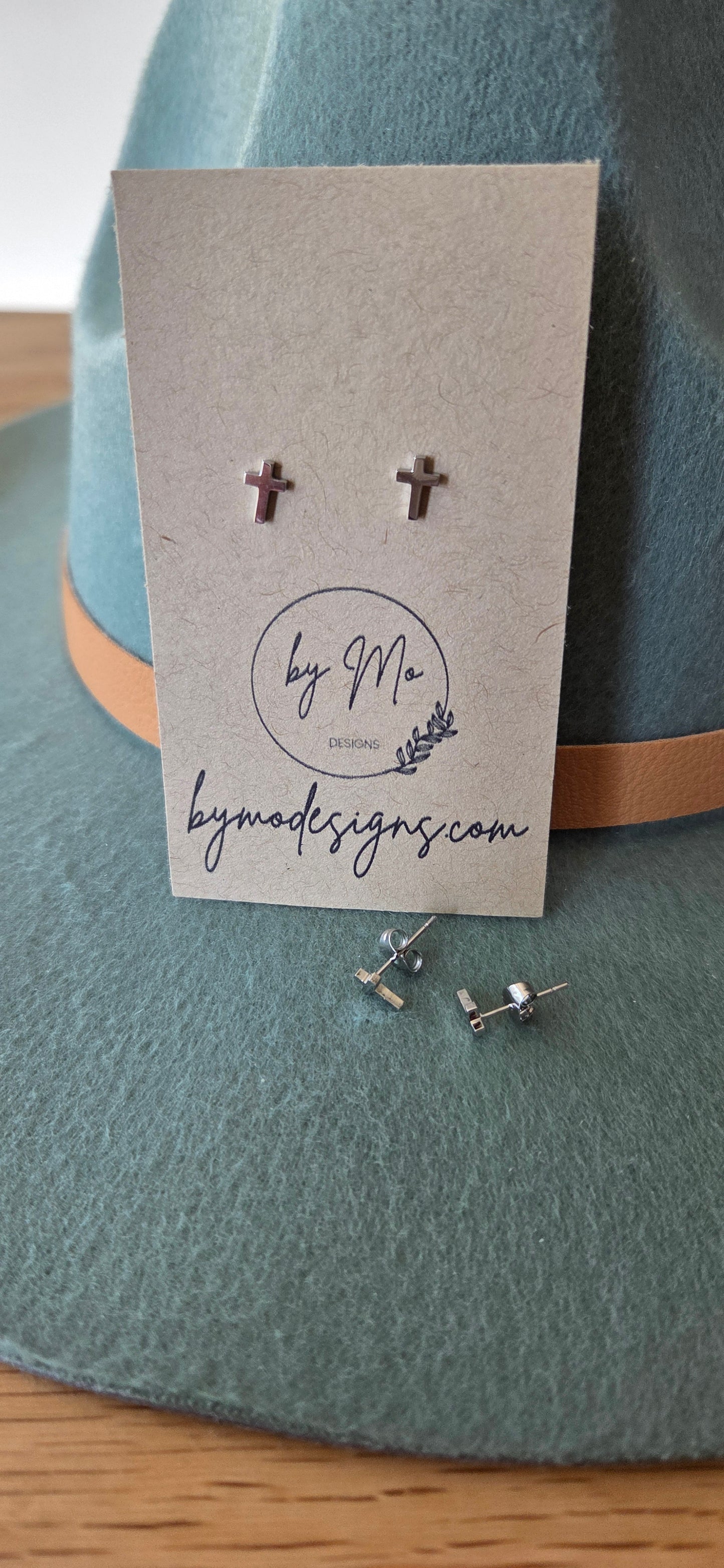 Faith Cross Stud Earrings | By Mo Designs