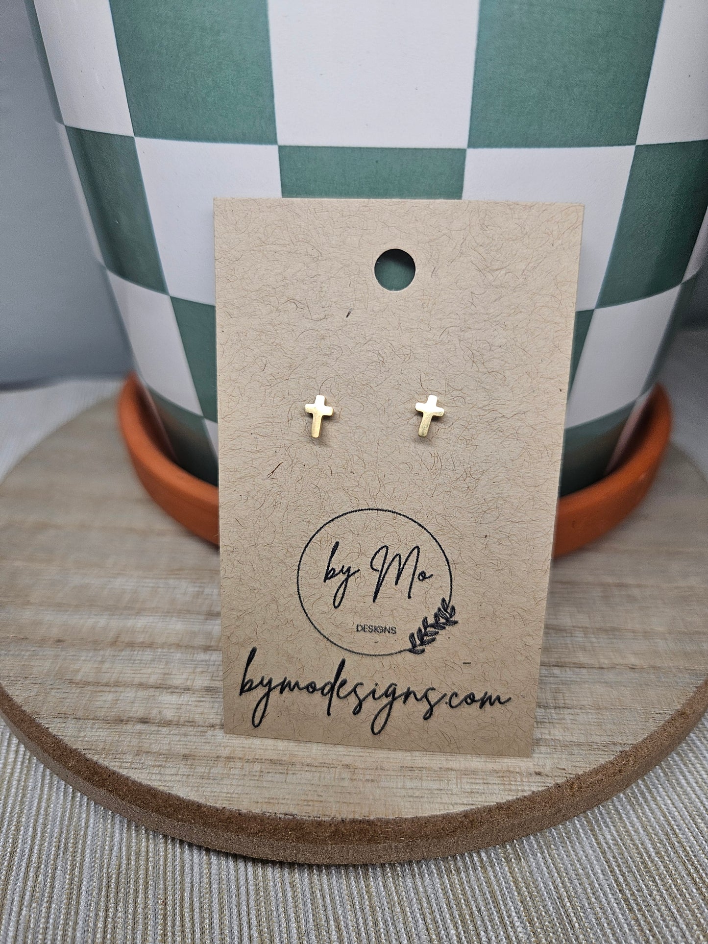Cross Flat Back Studs