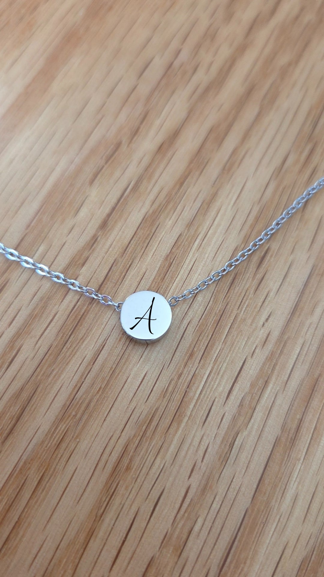 Personalized Initial Disc Necklace