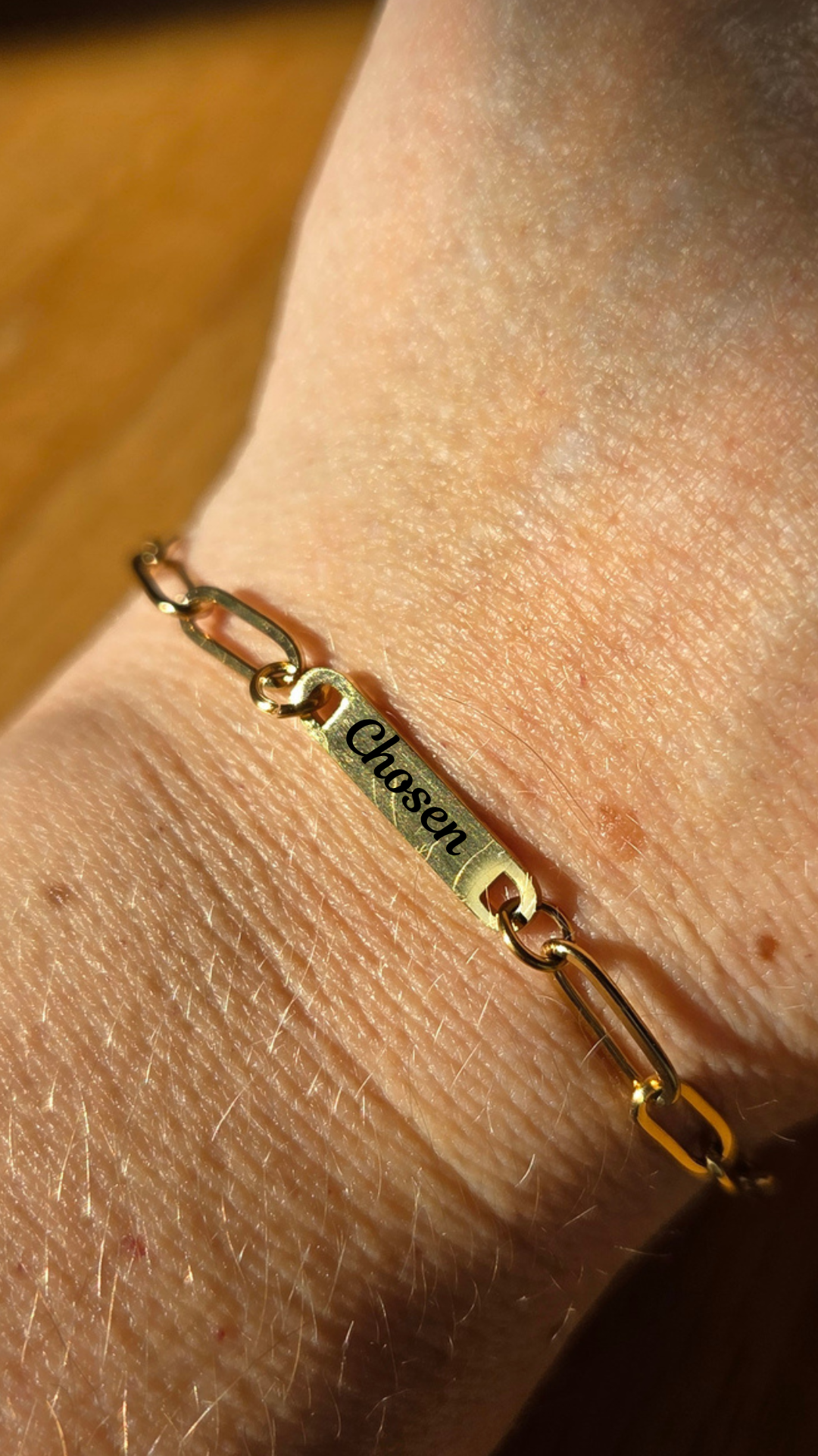 Personalized Paperclip Chain Engraved Bracelet