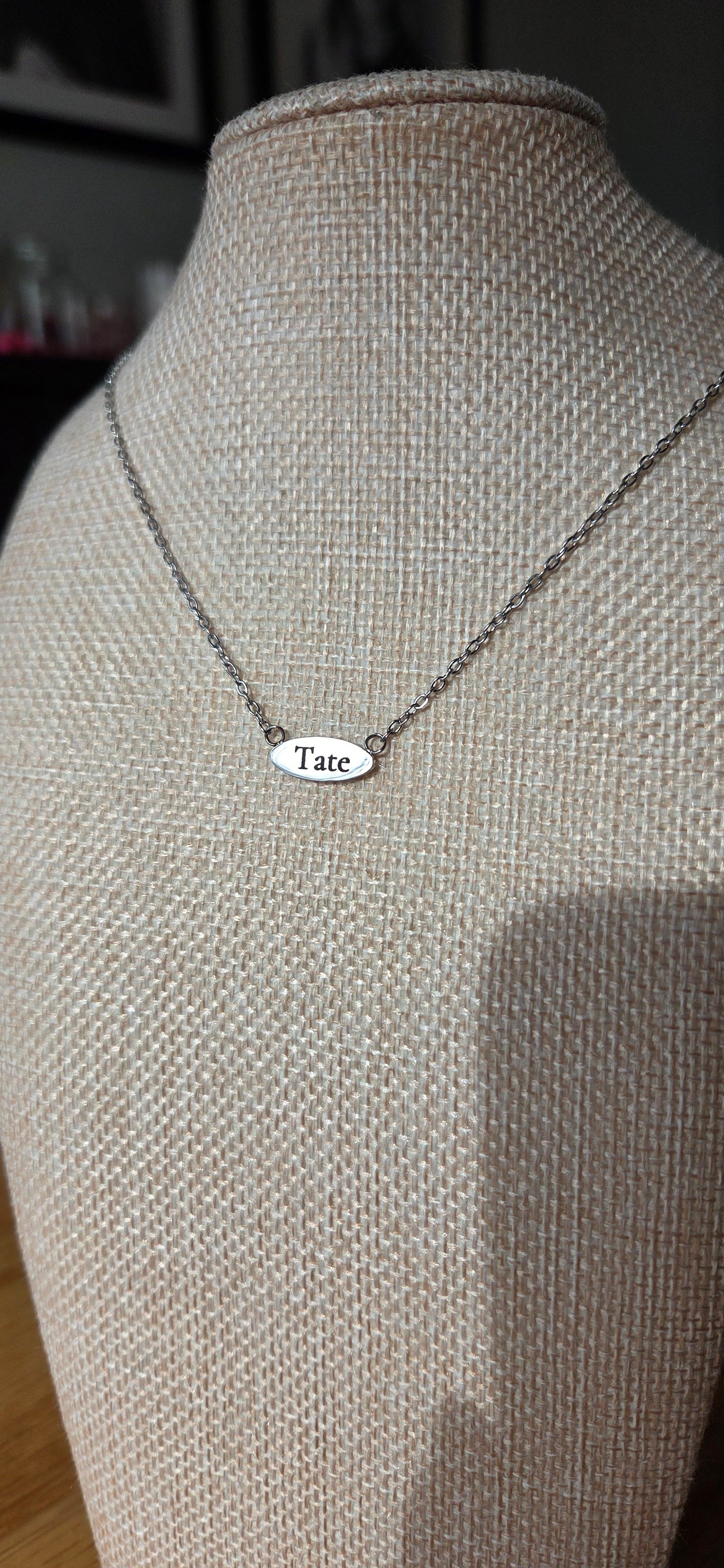 Custom Oval Bar Necklace