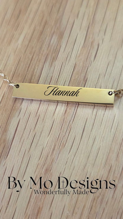 Personalized Centered Name Bar Necklace