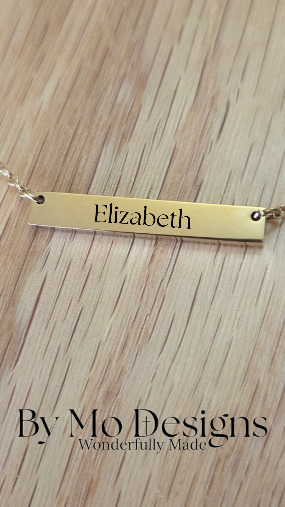 Personalized Centered Name Bar Necklace