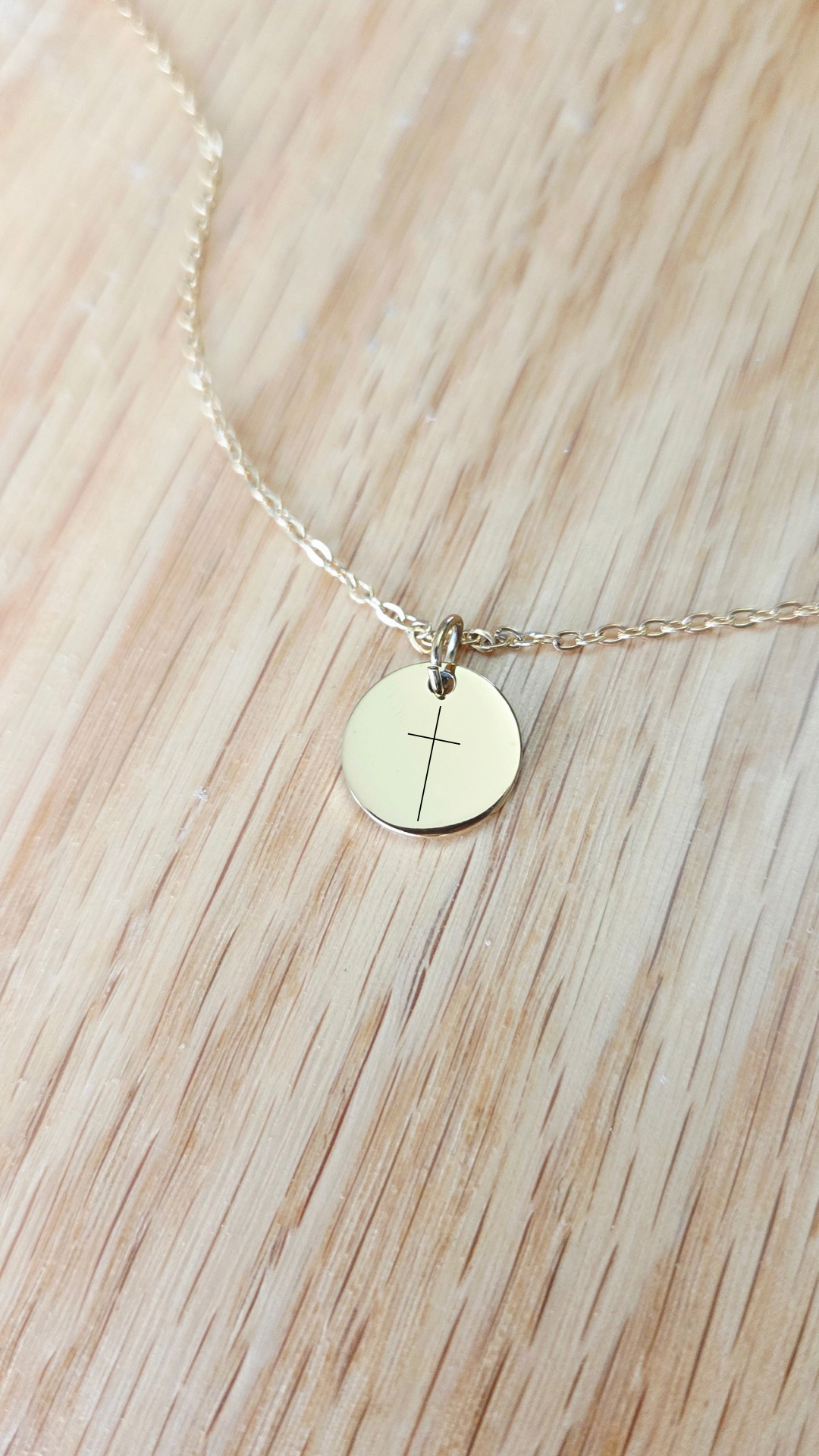 Mini Cross Necklace – Engraved Faith Pendant