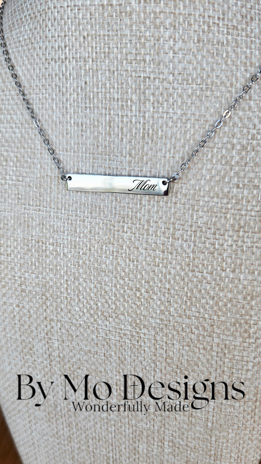 Side-Aligned Name Bar Necklace