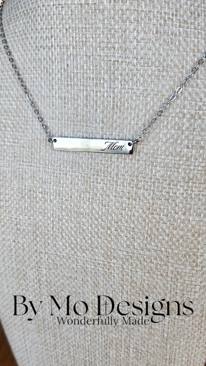 Side-Aligned Name Bar Necklace