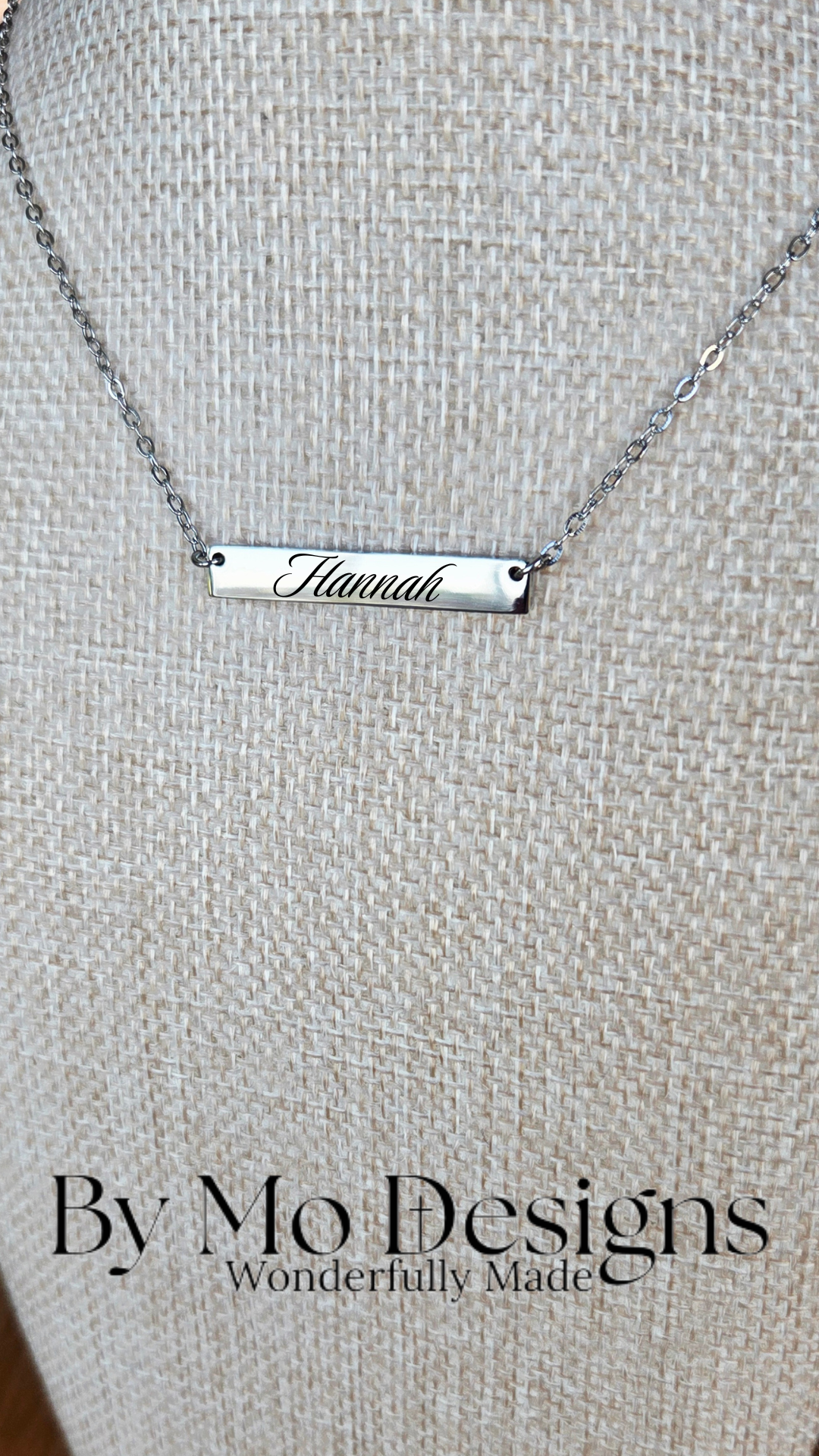 Personalized Centered Name Bar Necklace