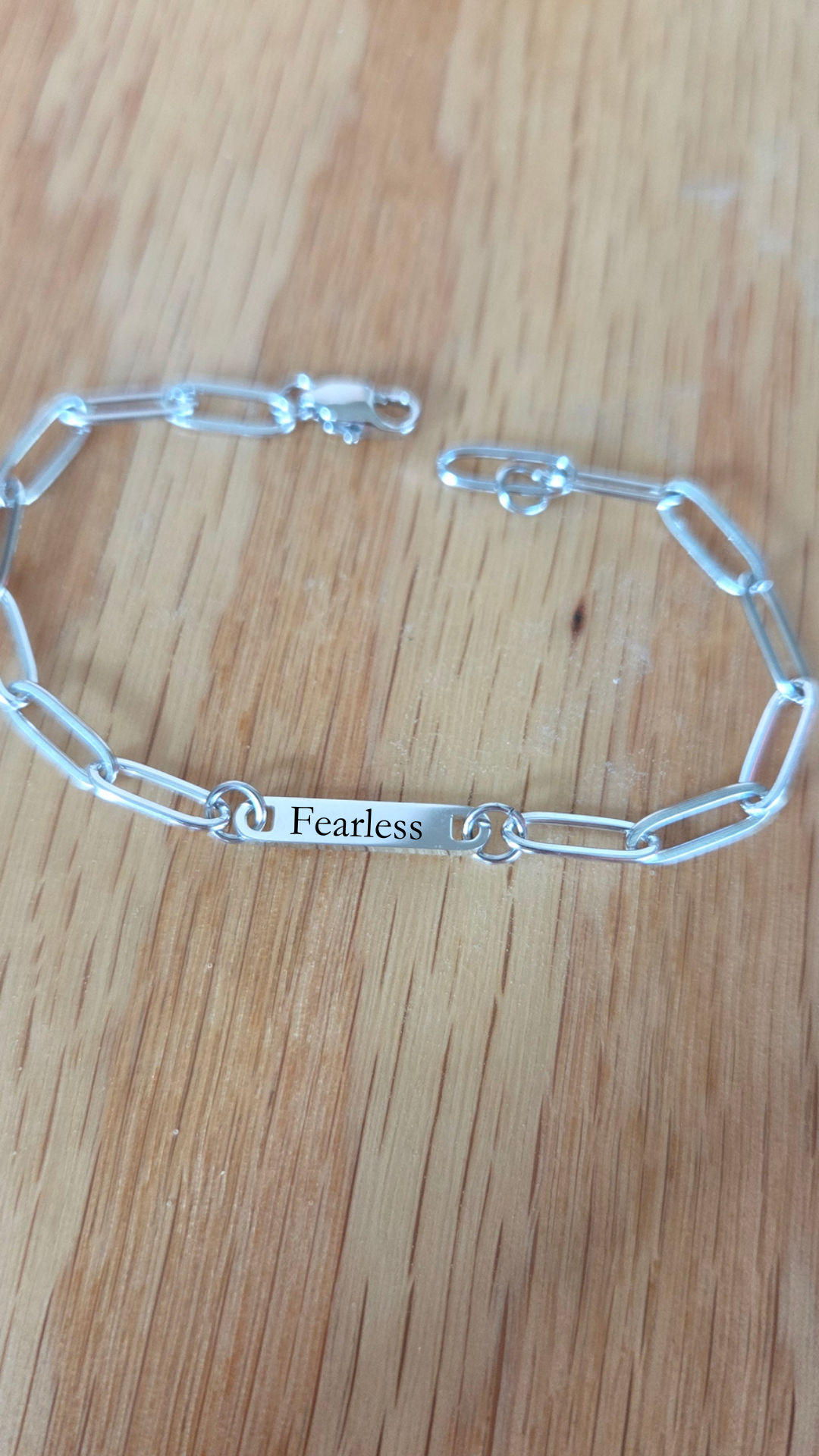 Personalized Paperclip Chain Engraved Bracelet