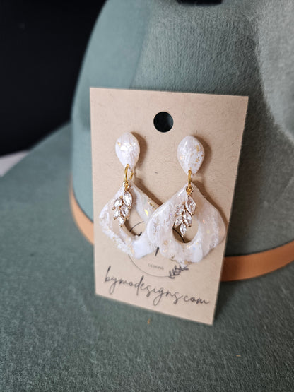Marbled Bridal Earrings