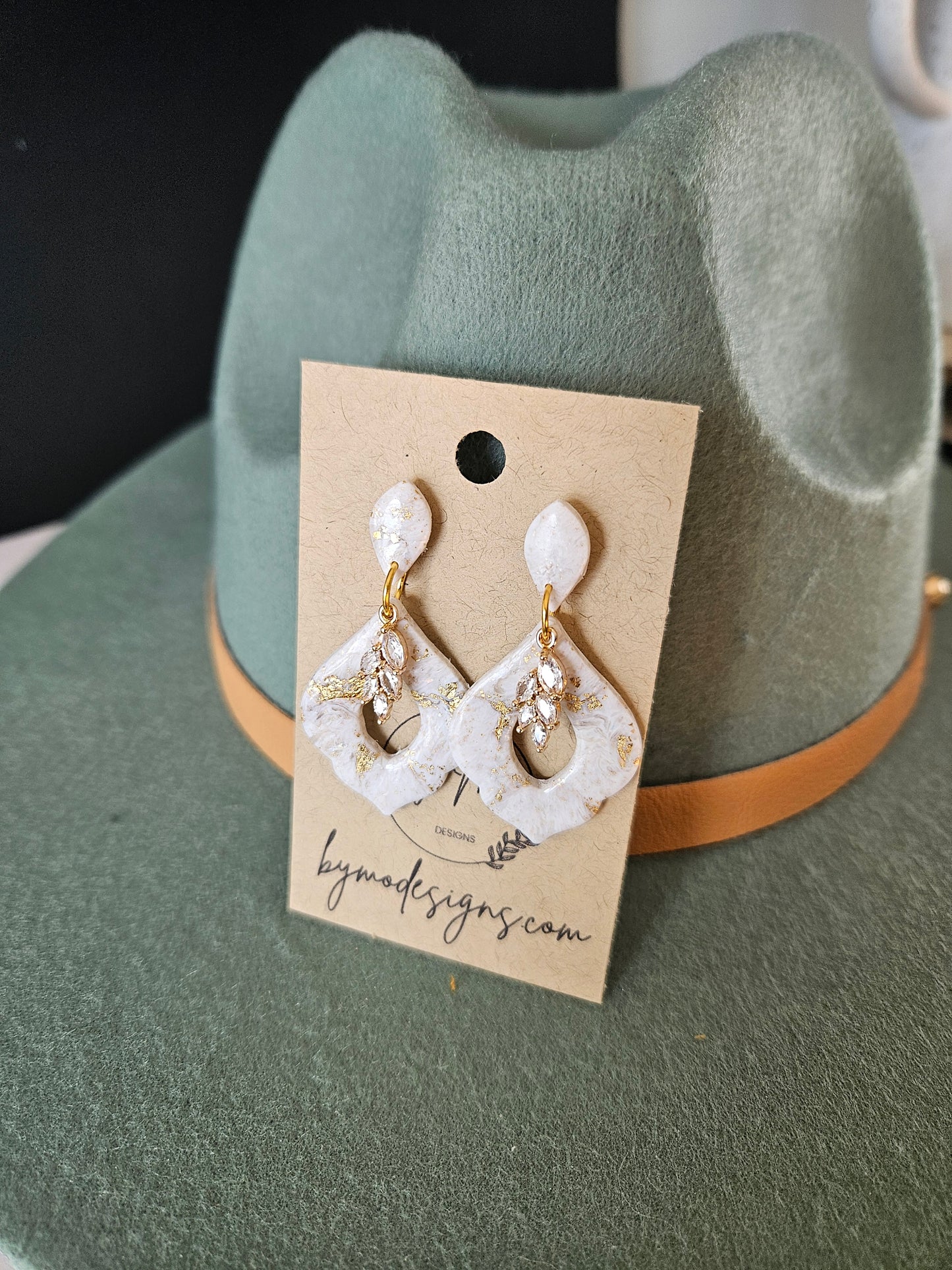 Marbled Bridal Earrings