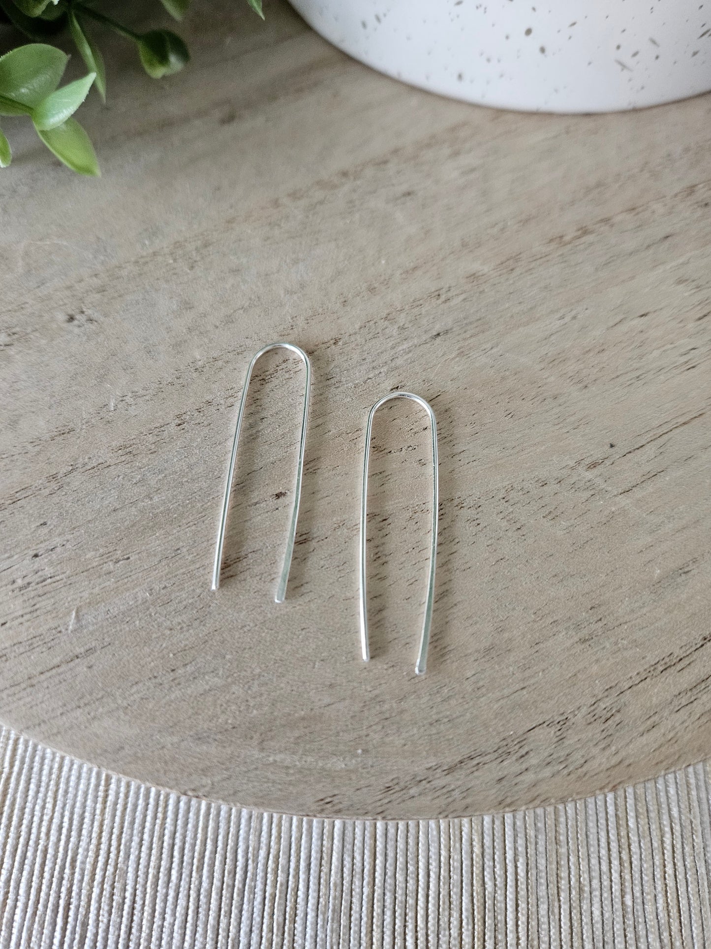 Argentium Silver Pin Threader Earrings