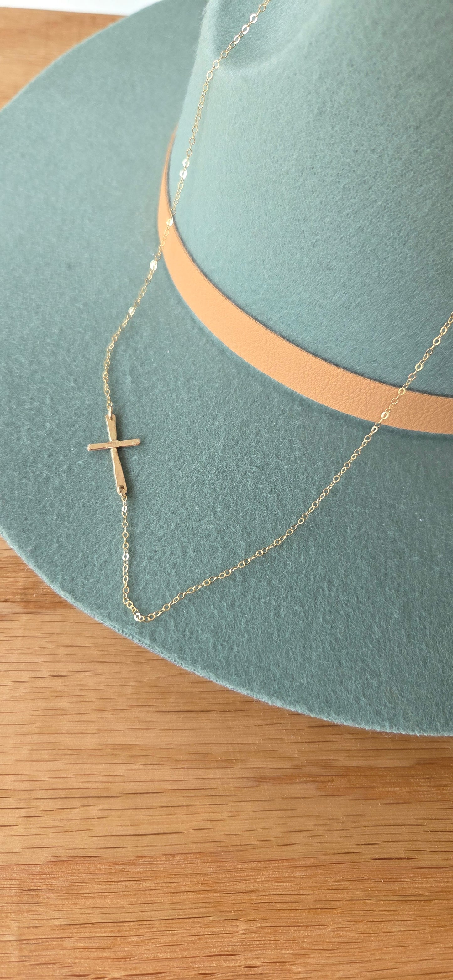 Handcrafted Side Cross Necklace | By Mo Designs