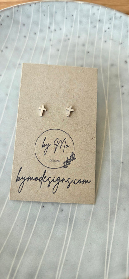 Faith Cross Stud Earrings  | By Mo Designs