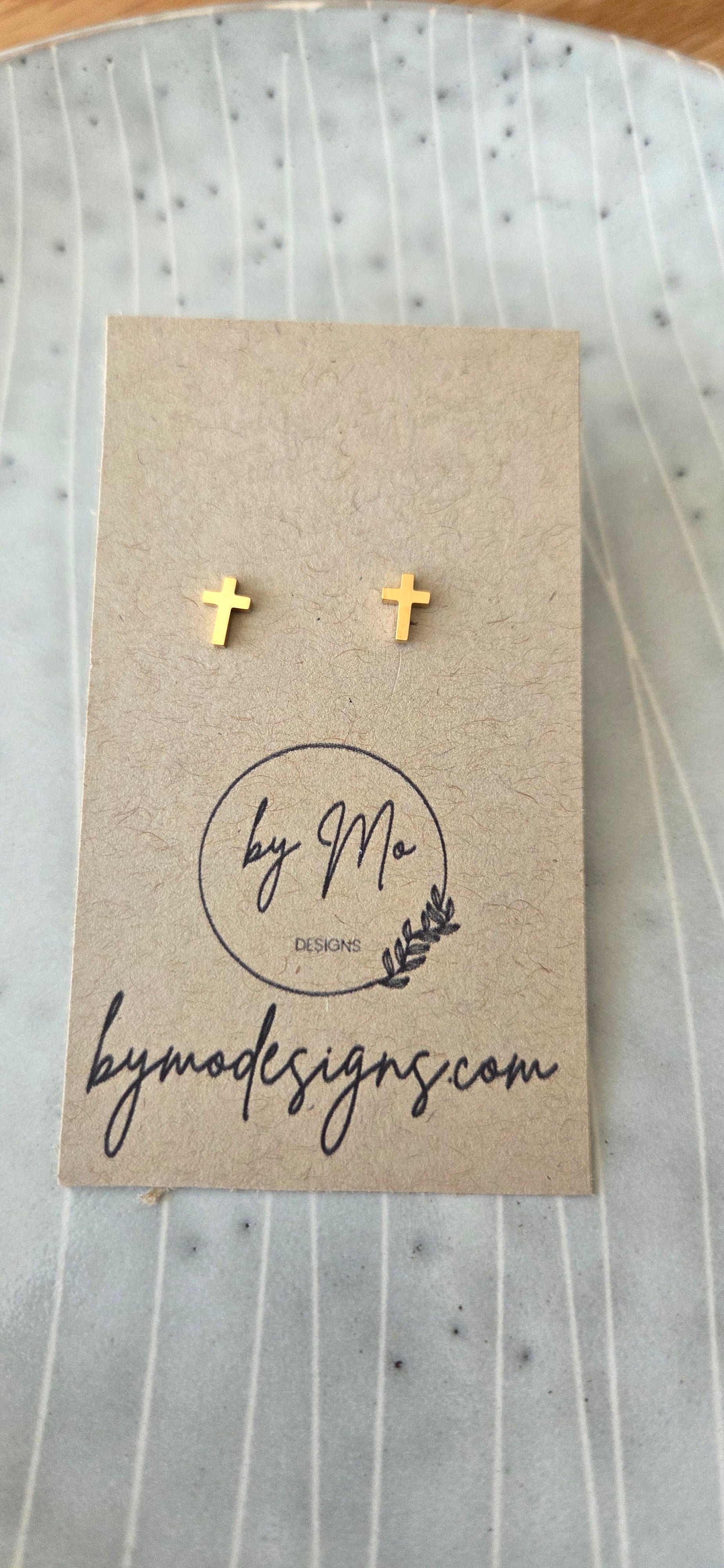 Faith Cross Stud Earrings  | By Mo Designs