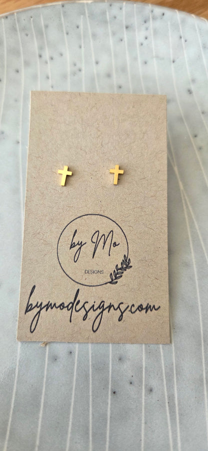 Faith Cross Stud Earrings  | By Mo Designs