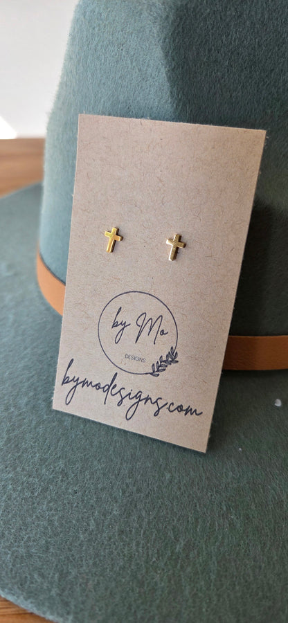Faith Cross Stud Earrings  | By Mo Designs