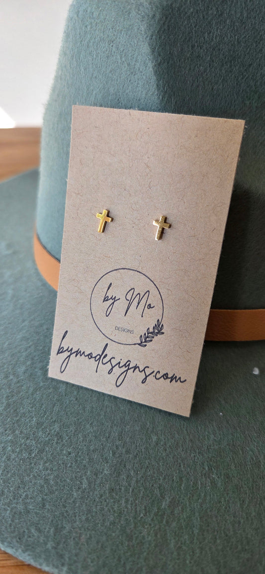 Faith Cross Stud Earrings  | By Mo Designs
