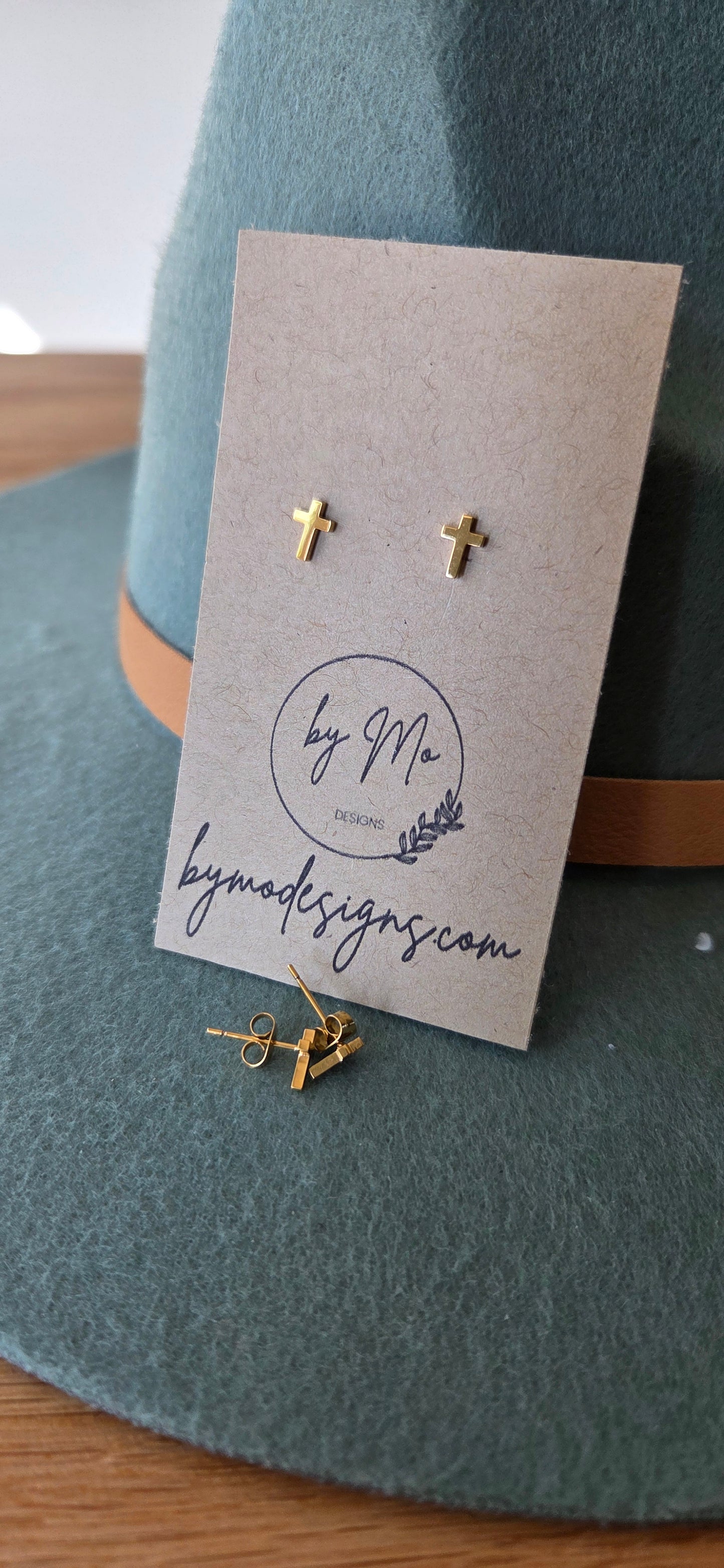 Faith Cross Stud Earrings  | By Mo Designs