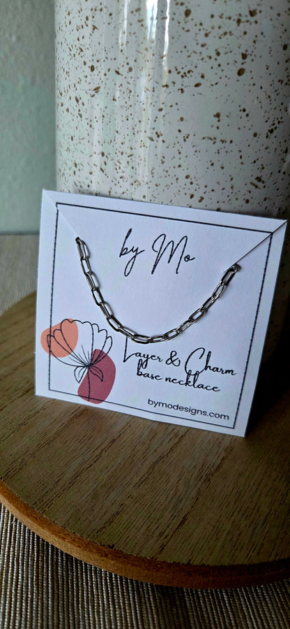 Small Paperclip Chain Necklace – Stainless Steel, Adjustable 16–18 Inches