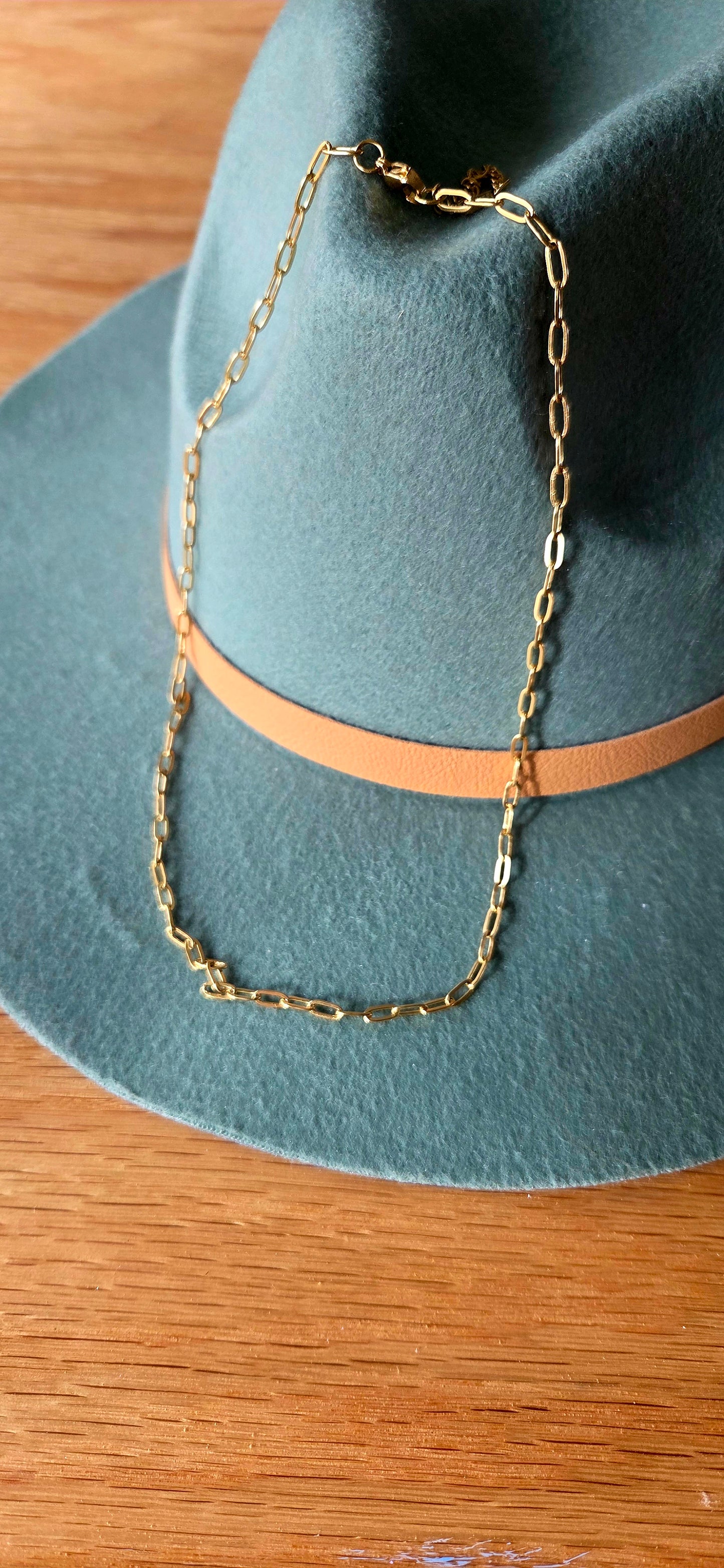 Small Paperclip Chain Necklace – Stainless Steel, Adjustable 16–18 Inches