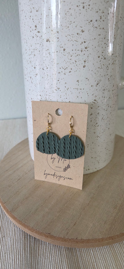 Cozy Knit Drops – Handmade Polymer Clay Statement Earrings