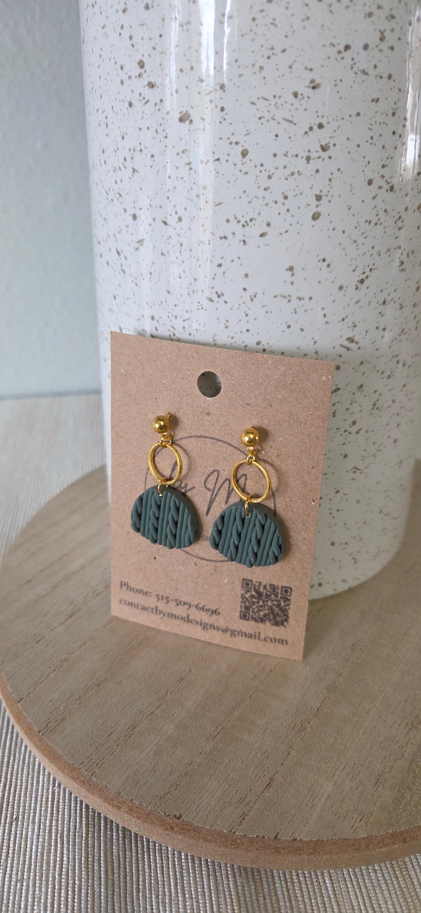 Cable Knit Charm Earrings | Handcrafted Cozy Fall Jewelry by By Mo Designs