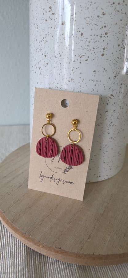 Cable Knit Charm Earrings | Handcrafted Cozy Fall Jewelry by By Mo Designs