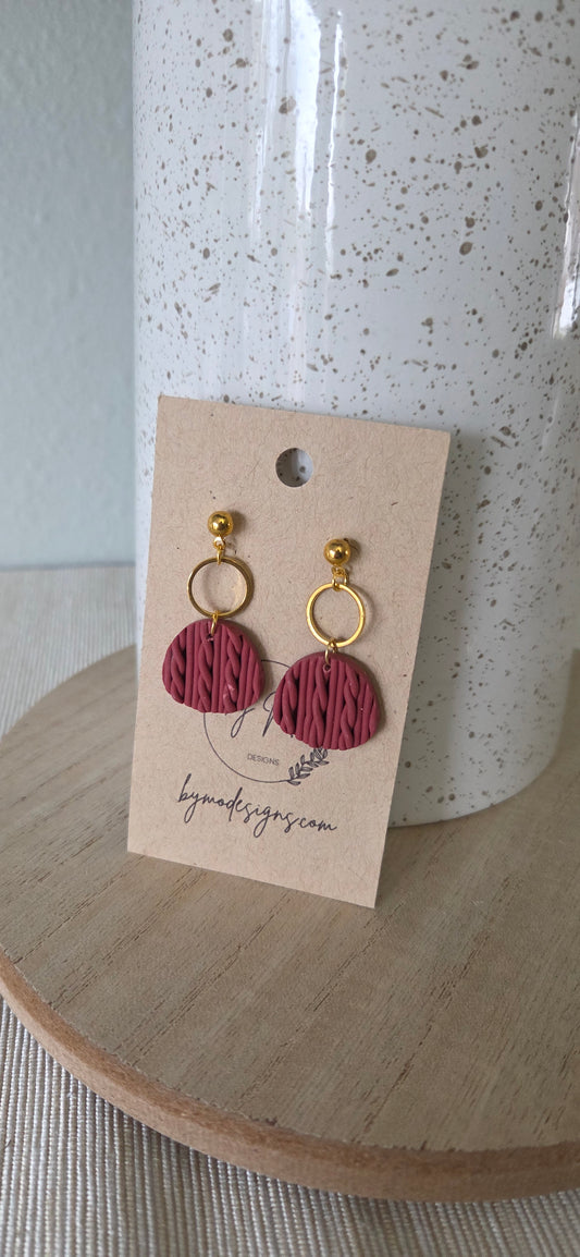 Cable Knit Charm Earrings | Handcrafted Cozy Fall Jewelry by By Mo Designs