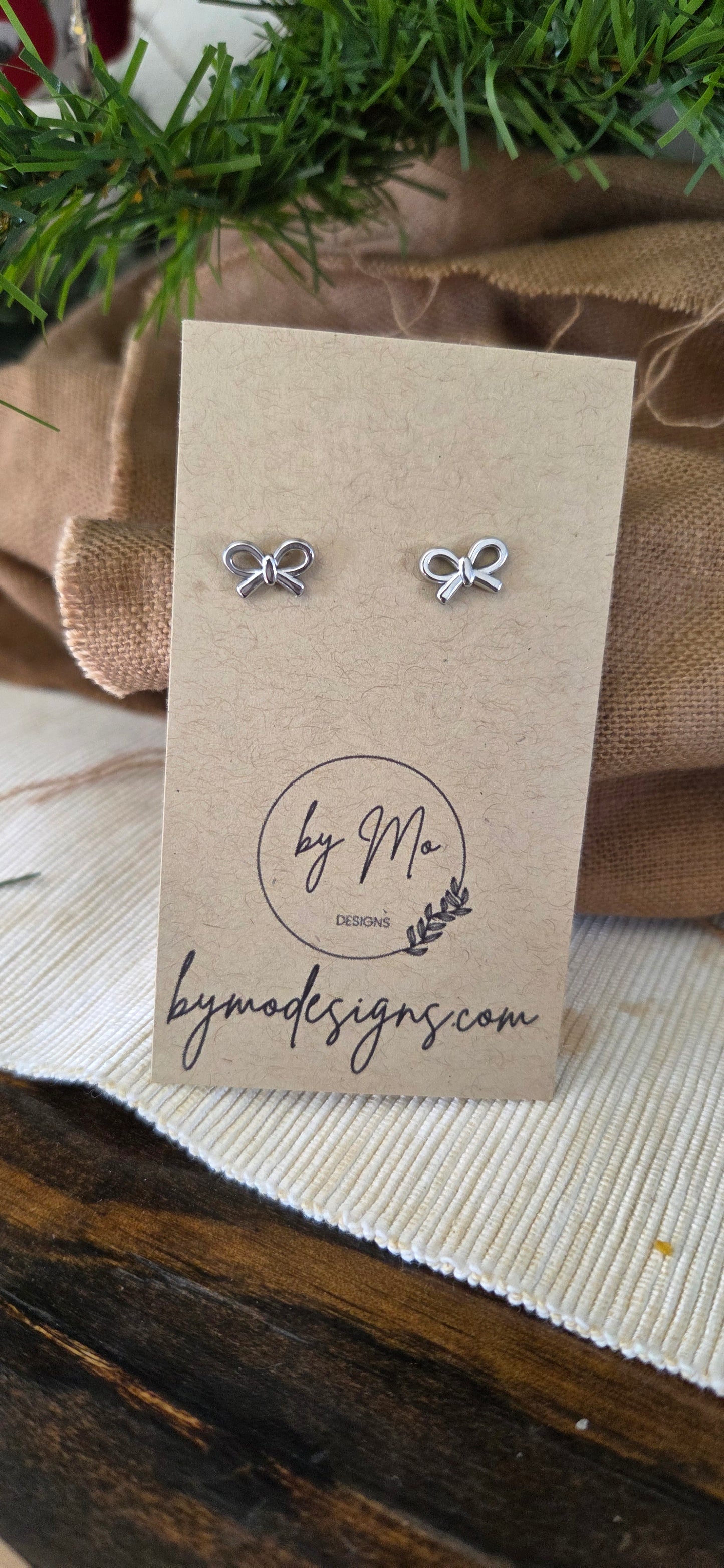 Bow Stud Earrings – PVD Gold & Silver Stainless Steel Minimalist Earrings