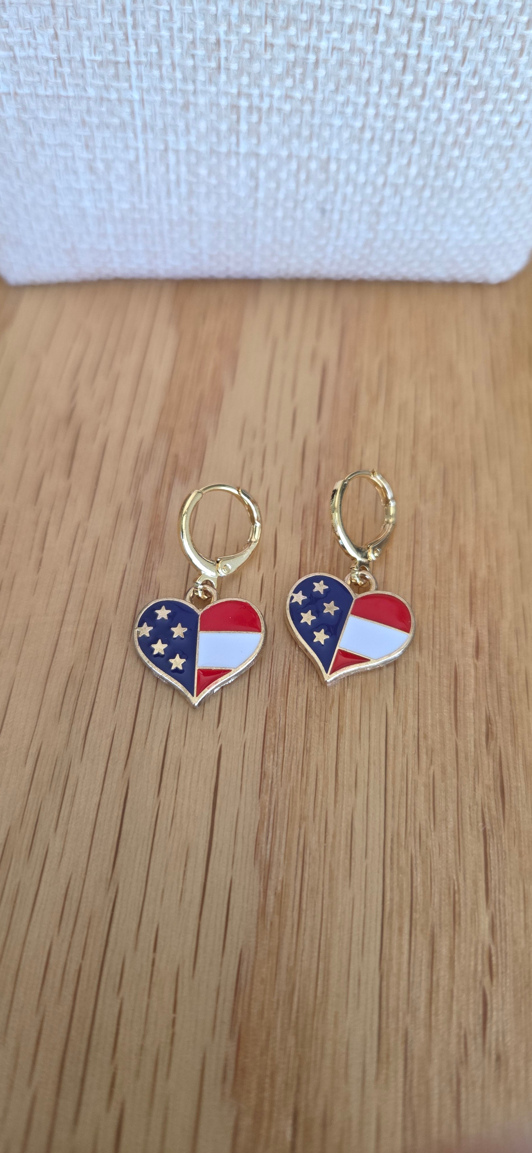 American Flag Hoop Earrings