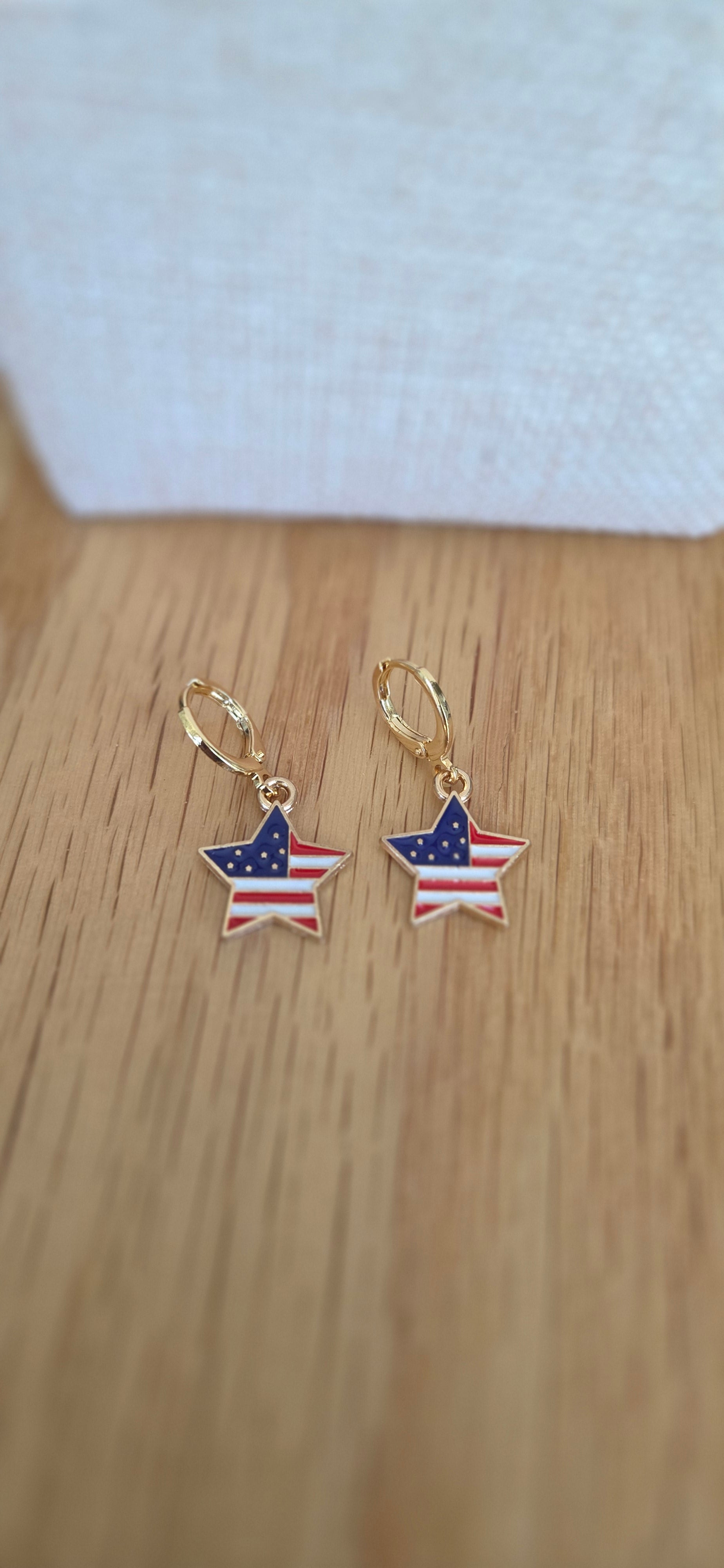 American Flag Hoop Earrings