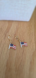 American Flag Hoop Earrings