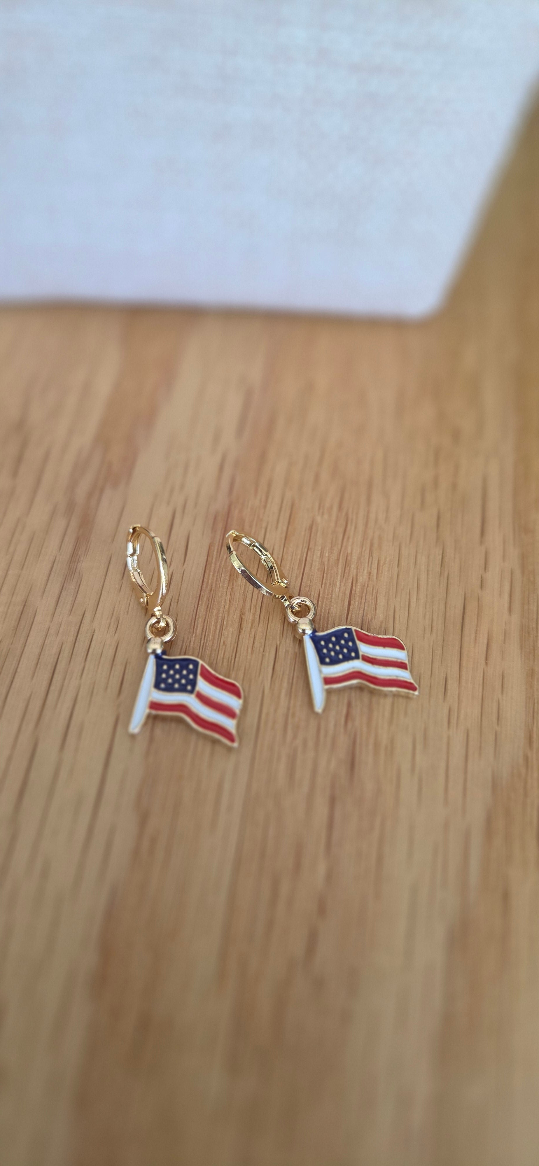 American Flag Hoop Earrings