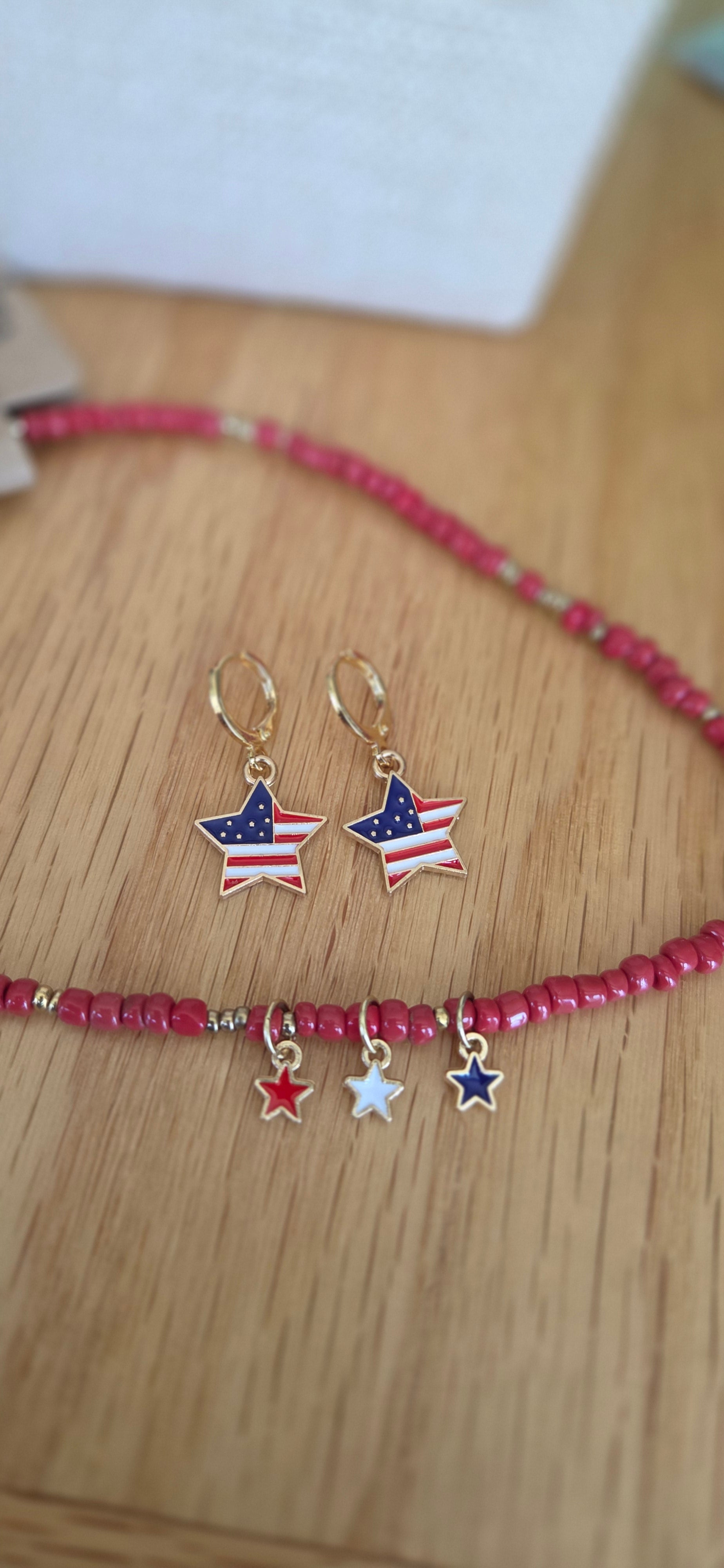 American Flag Hoop Earrings