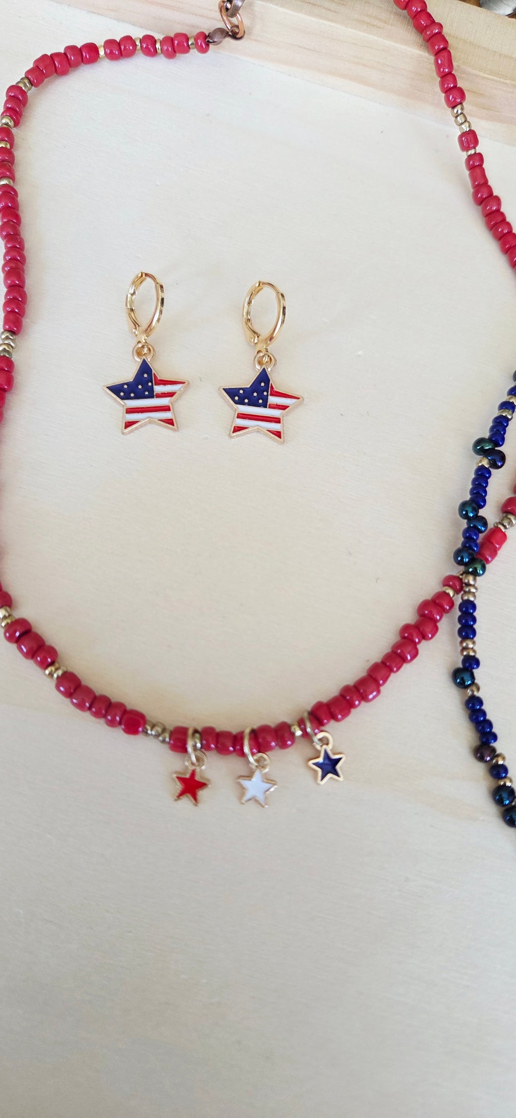 American Flag Hoop Earrings