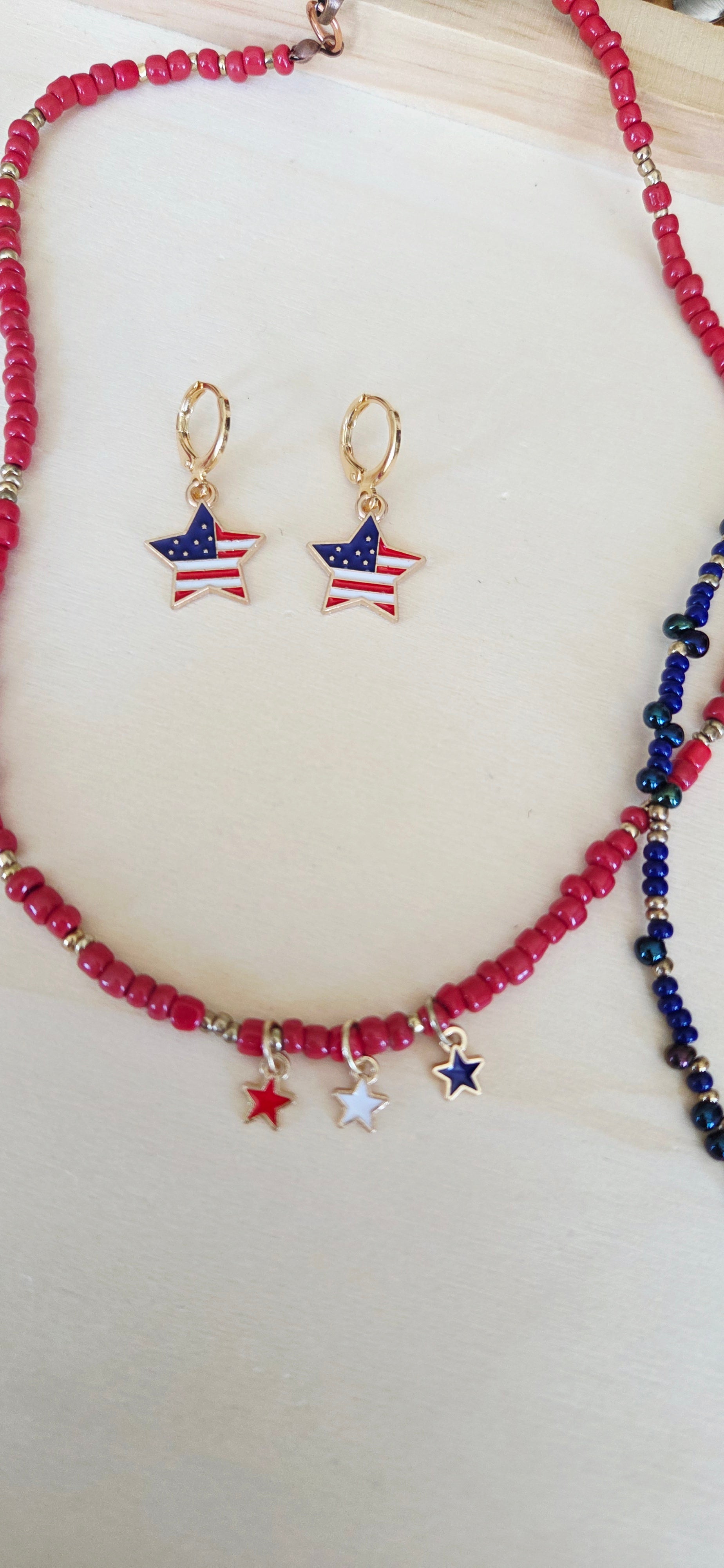 American Flag Hoop Earrings