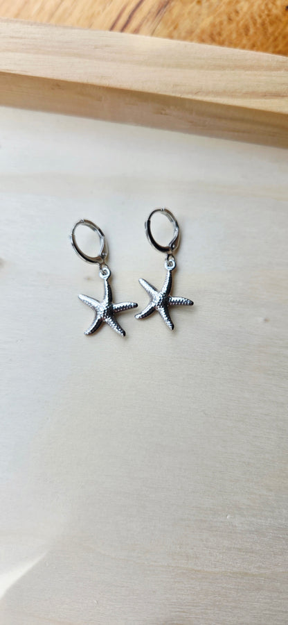 Coastal Starfish Hoop Earrings