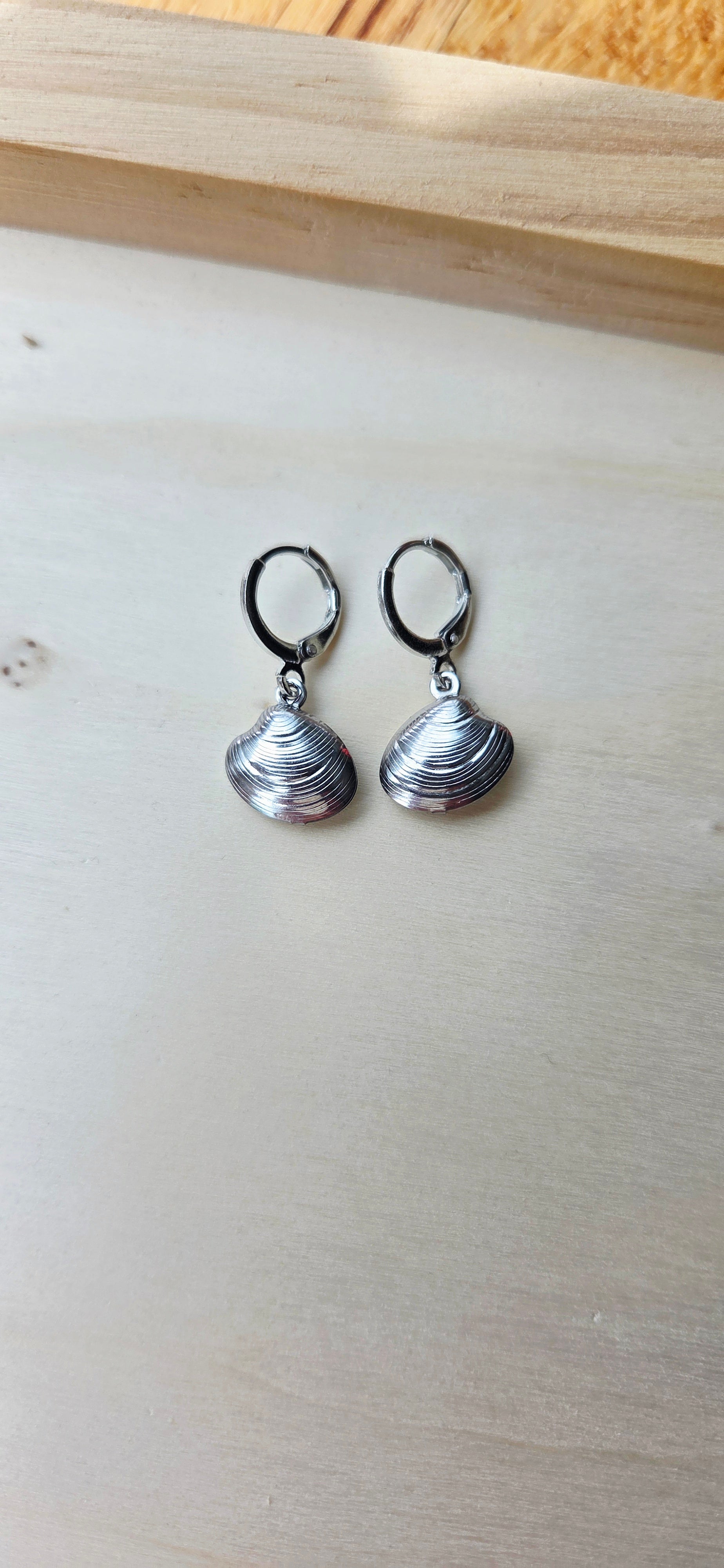 Oyster Shell Hoop Earrings