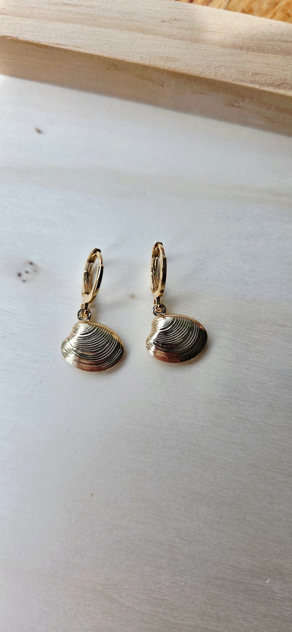 Oyster Shell Hoop Earrings