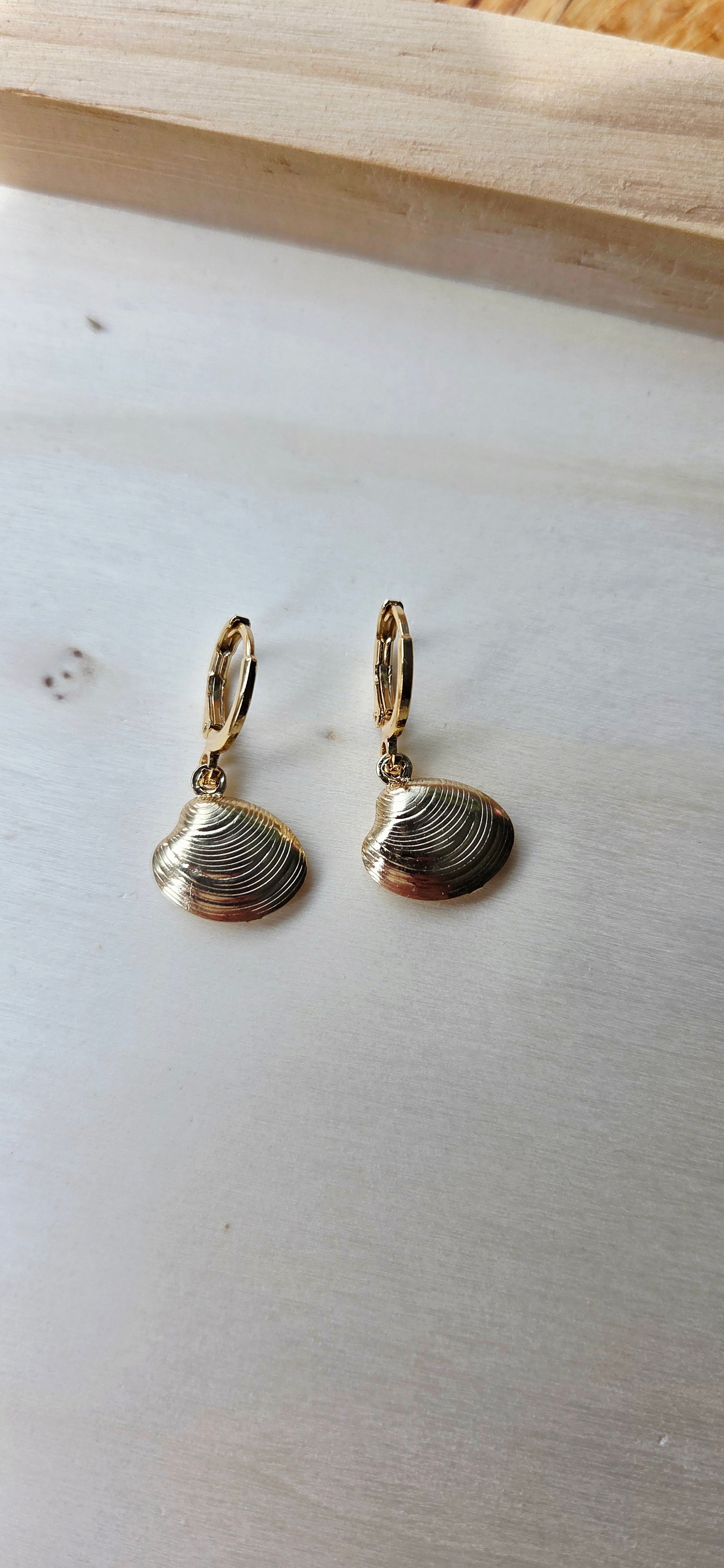 Oyster Shell Hoop Earrings