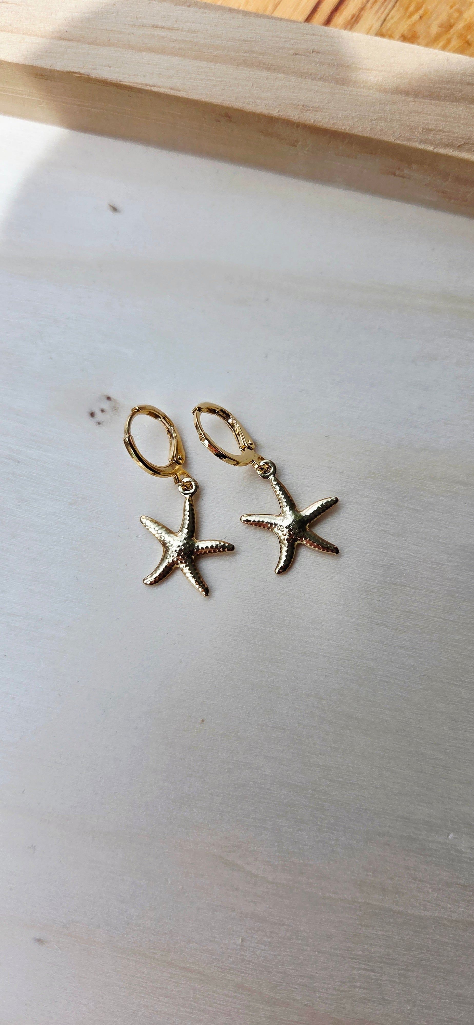 Coastal Starfish Hoop Earrings