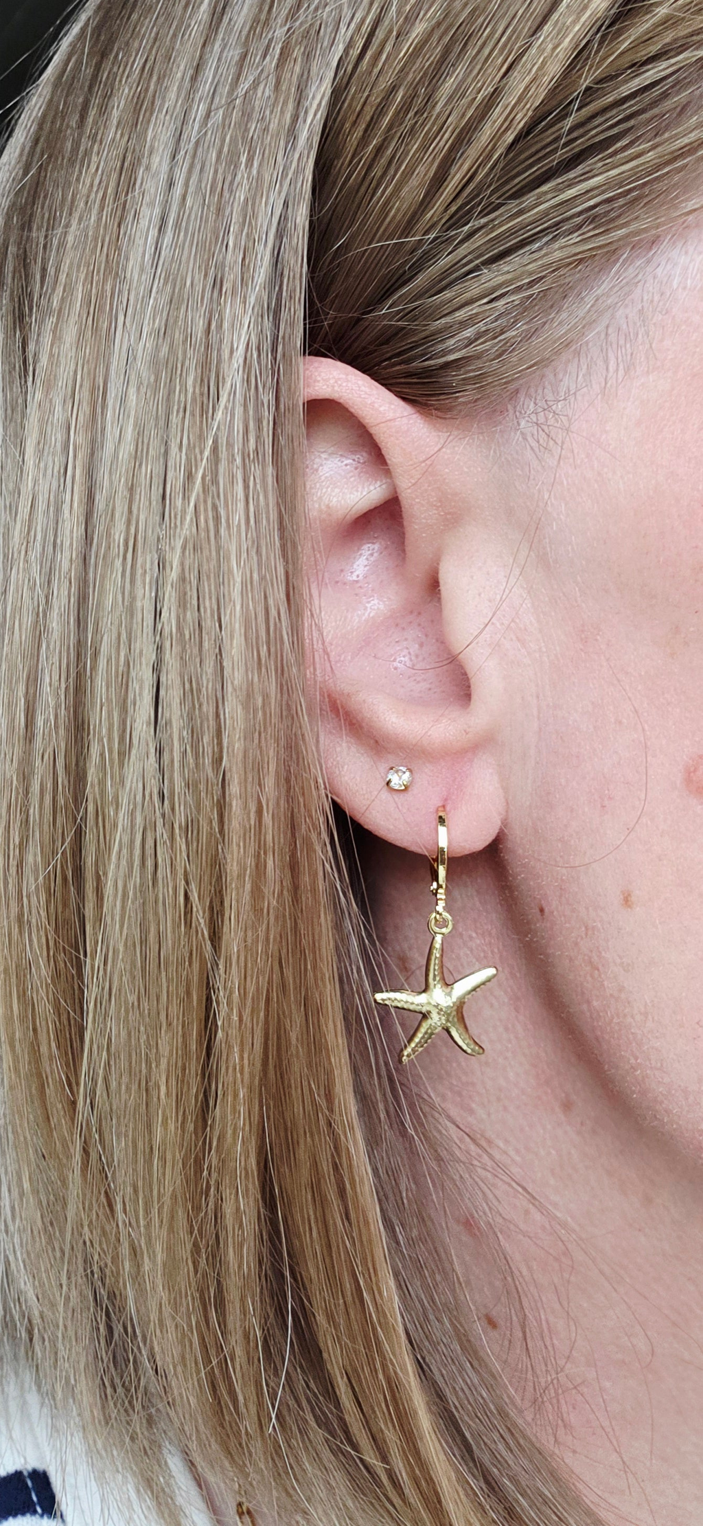 Coastal Starfish Hoop Earrings