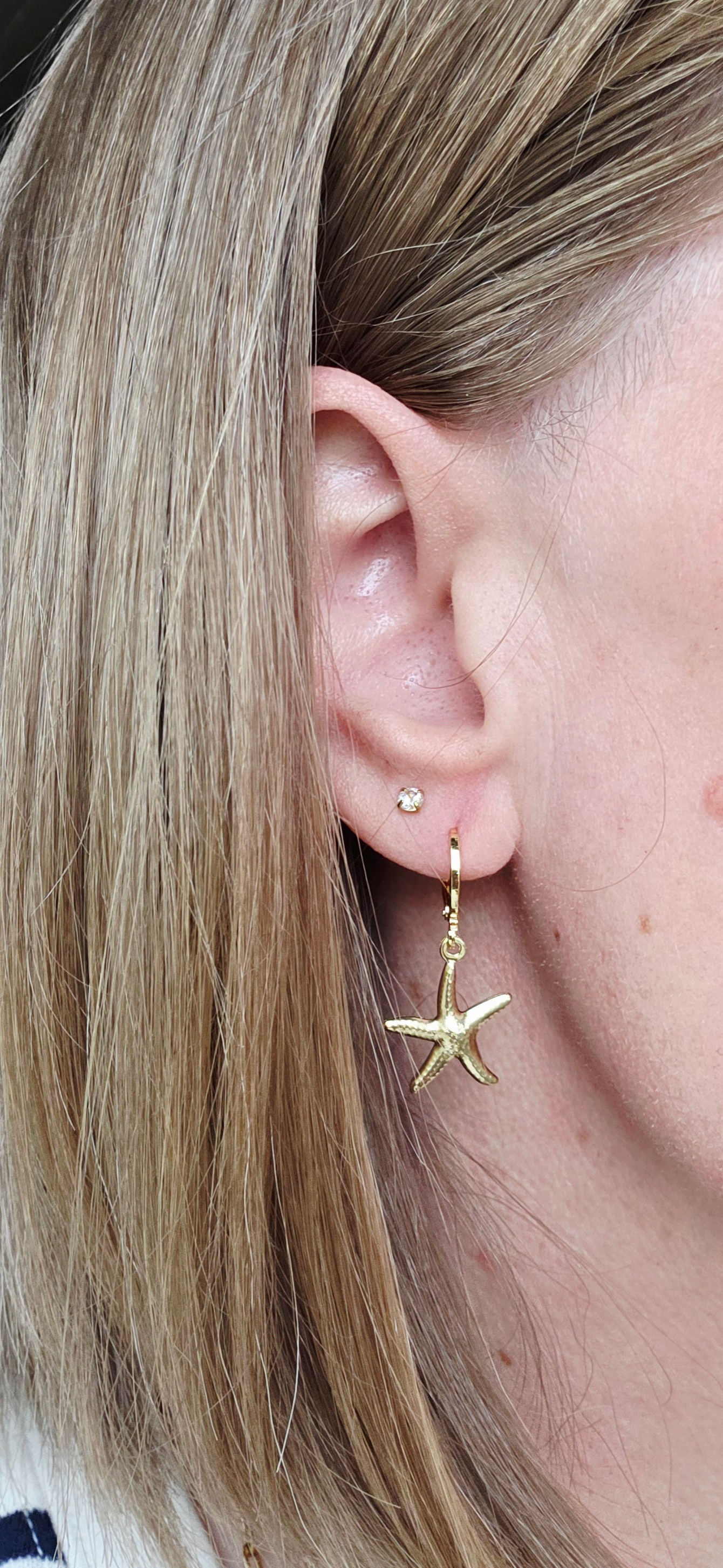 Coastal Starfish Hoop Earrings