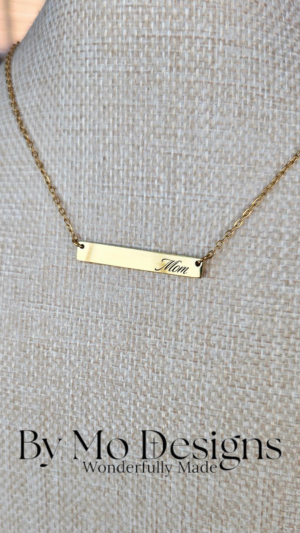 Side-Aligned Name Bar Necklace