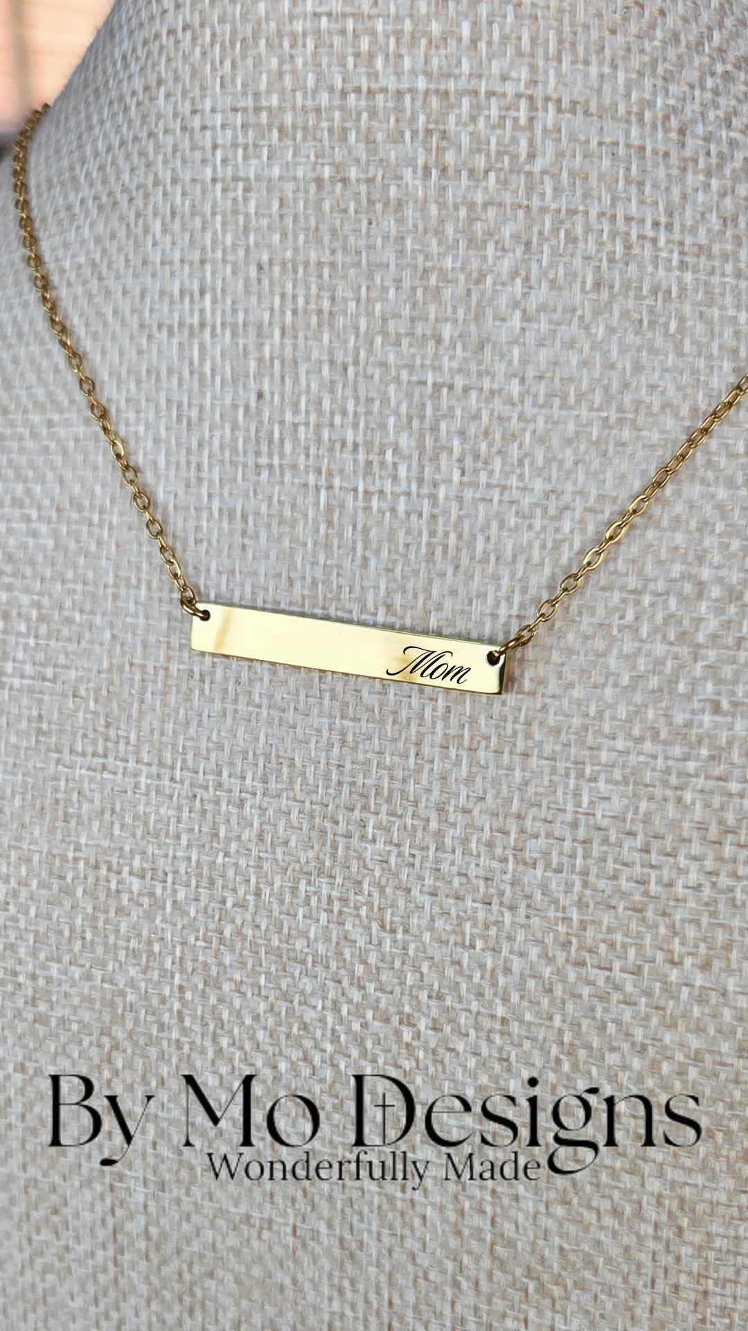 Side-Aligned Name Bar Necklace