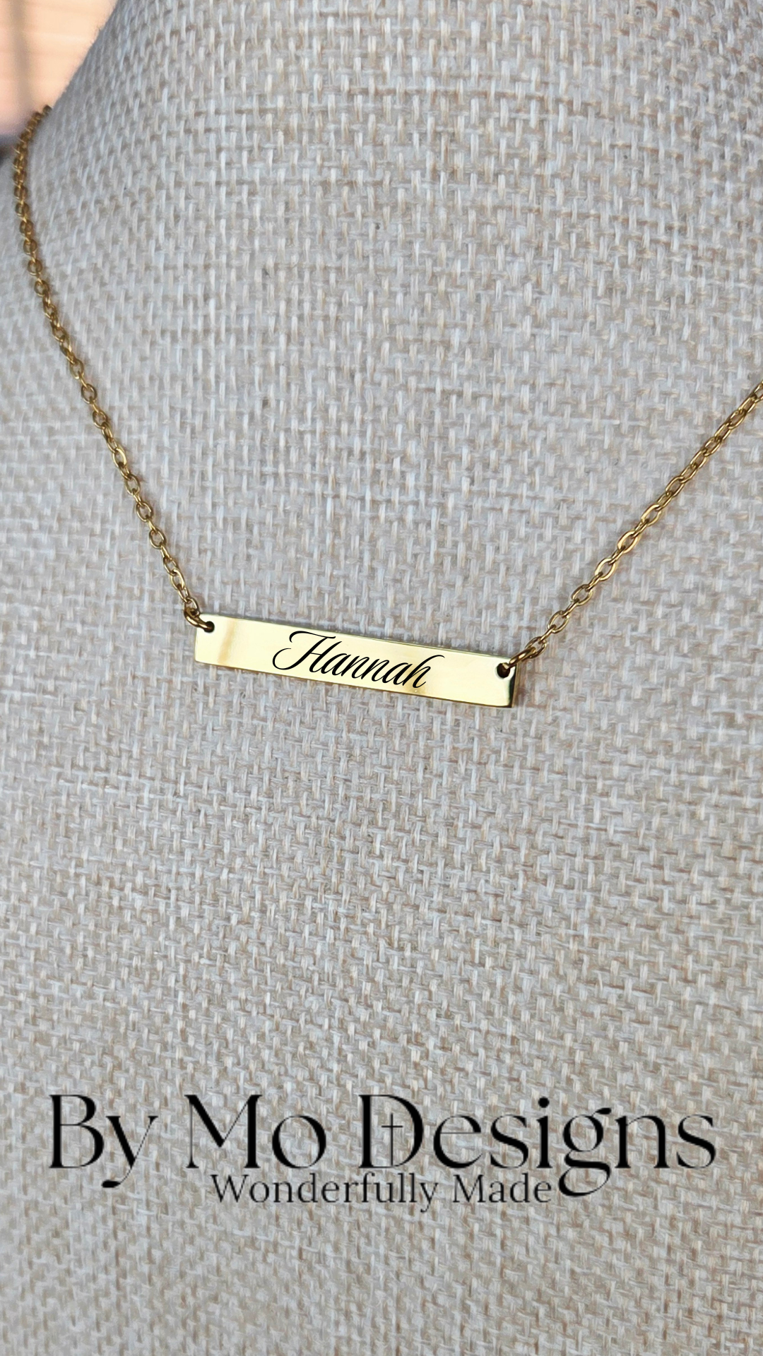 Personalized Centered Name Bar Necklace