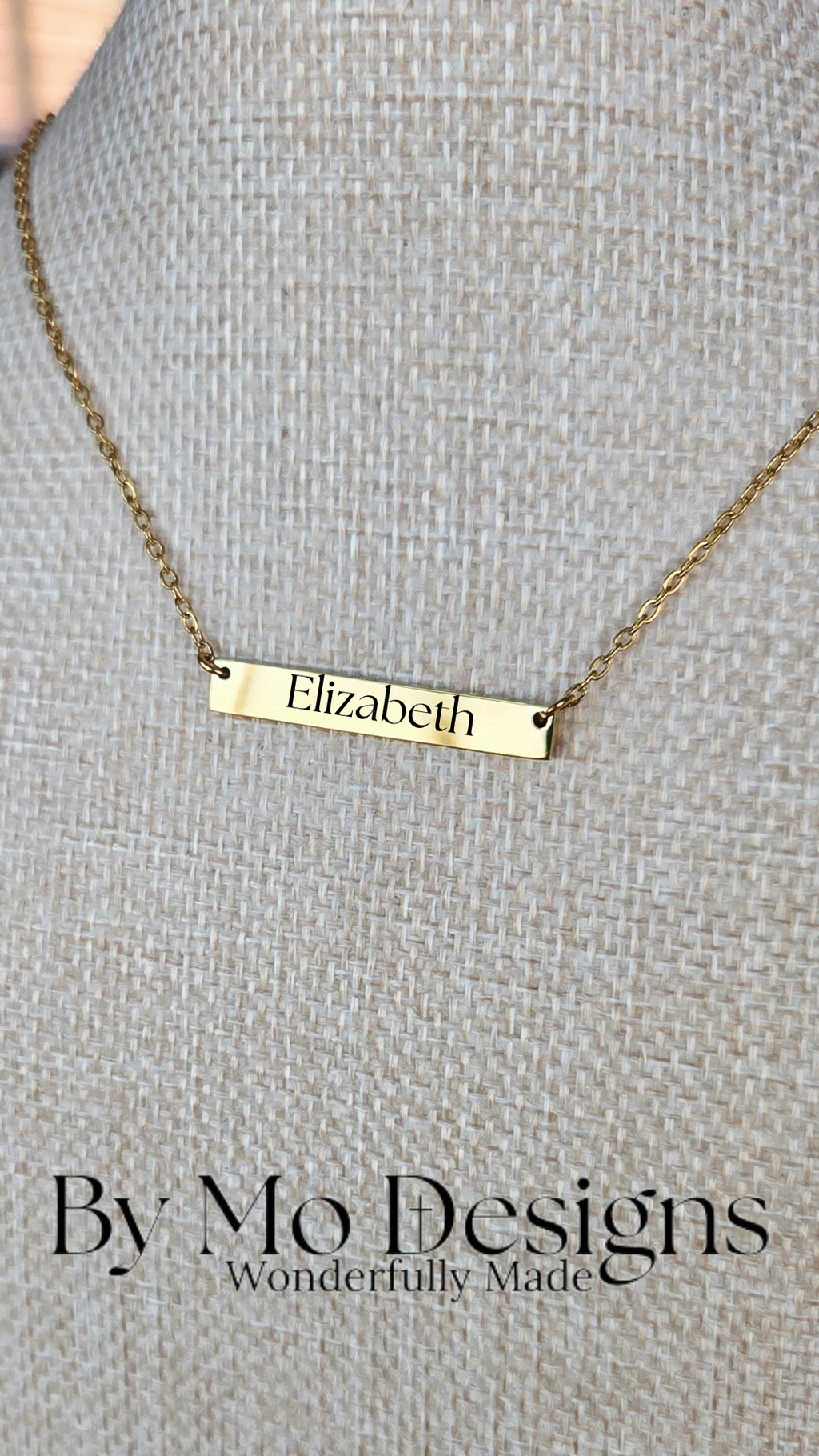 Personalized Centered Name Bar Necklace