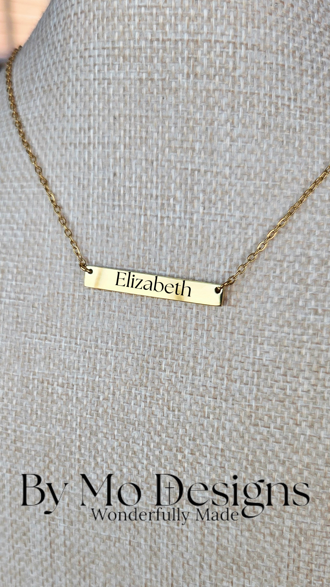 Personalized Centered Name Bar Necklace