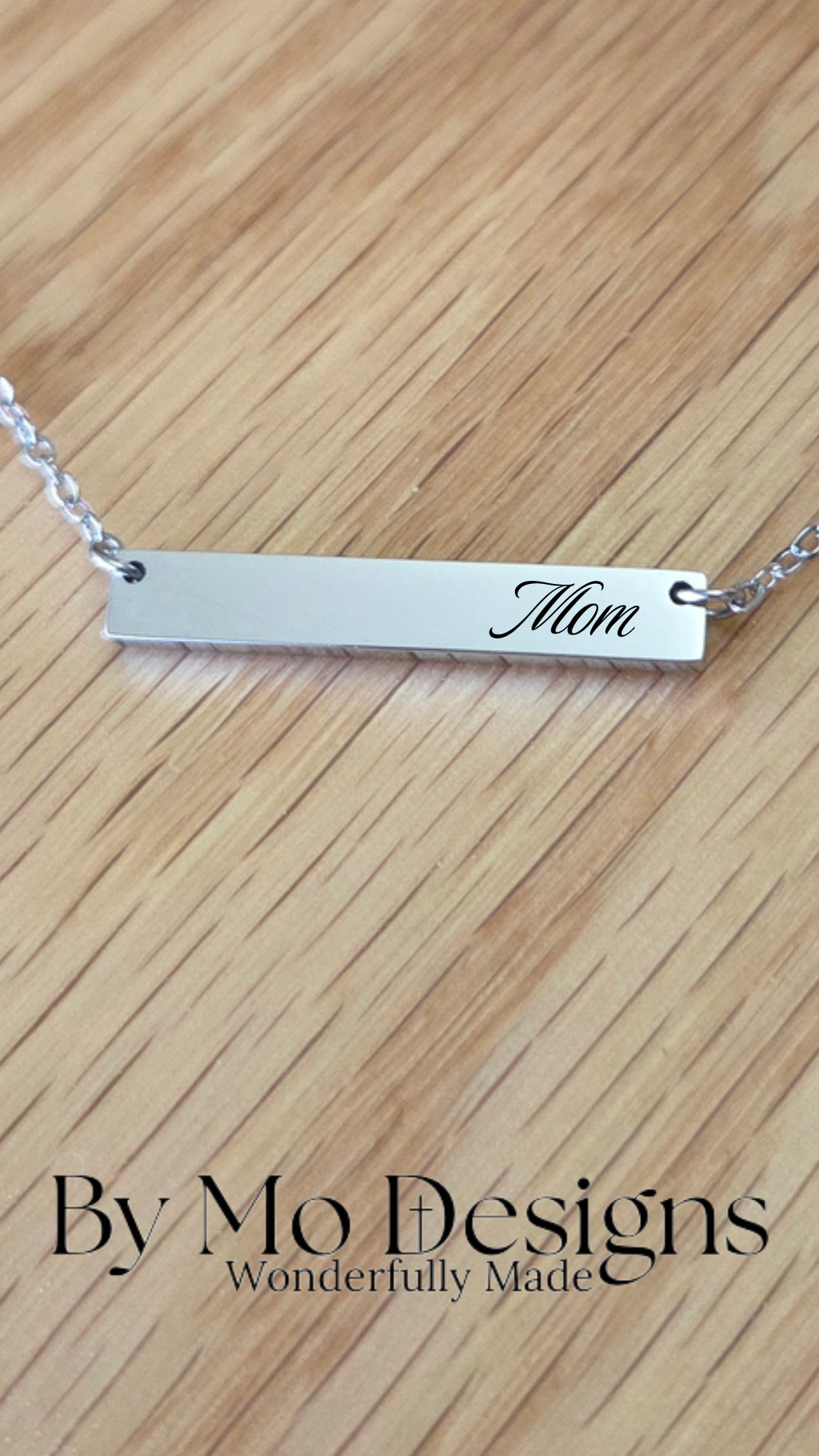 Side-Aligned Name Bar Necklace