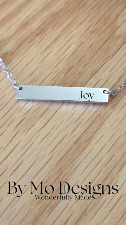 Side-Aligned Name Bar Necklace